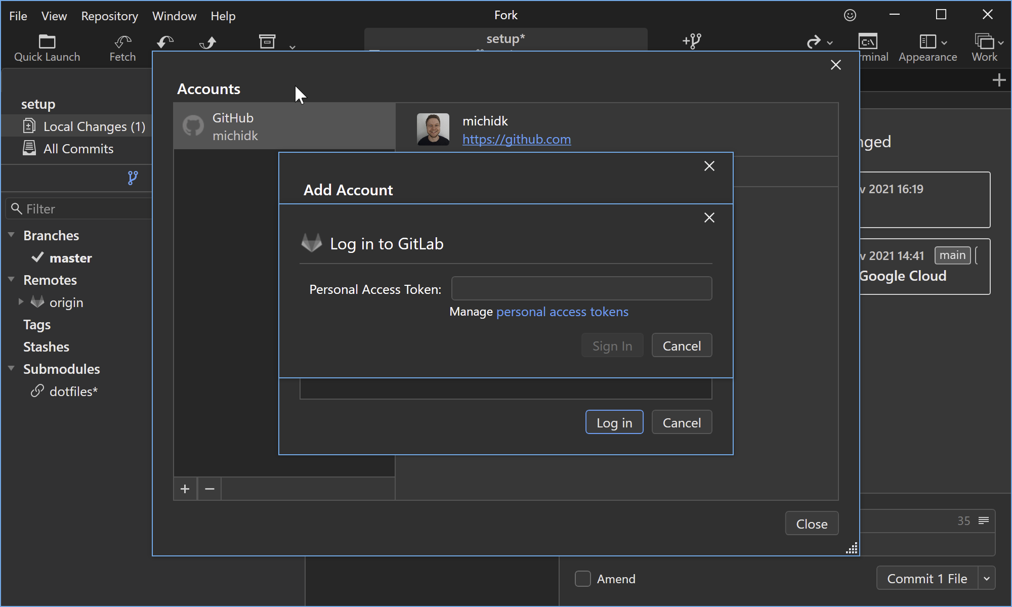 Accounts -> GitLab -> Personal Access token link is broken · Issue ...