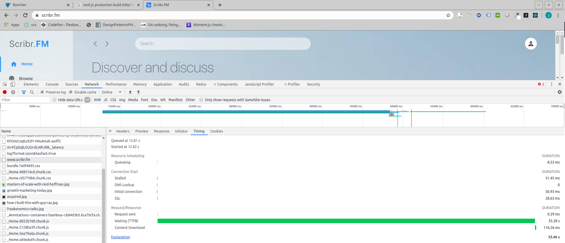Really Slow Initial Load times for production build. · Issue #345 ...