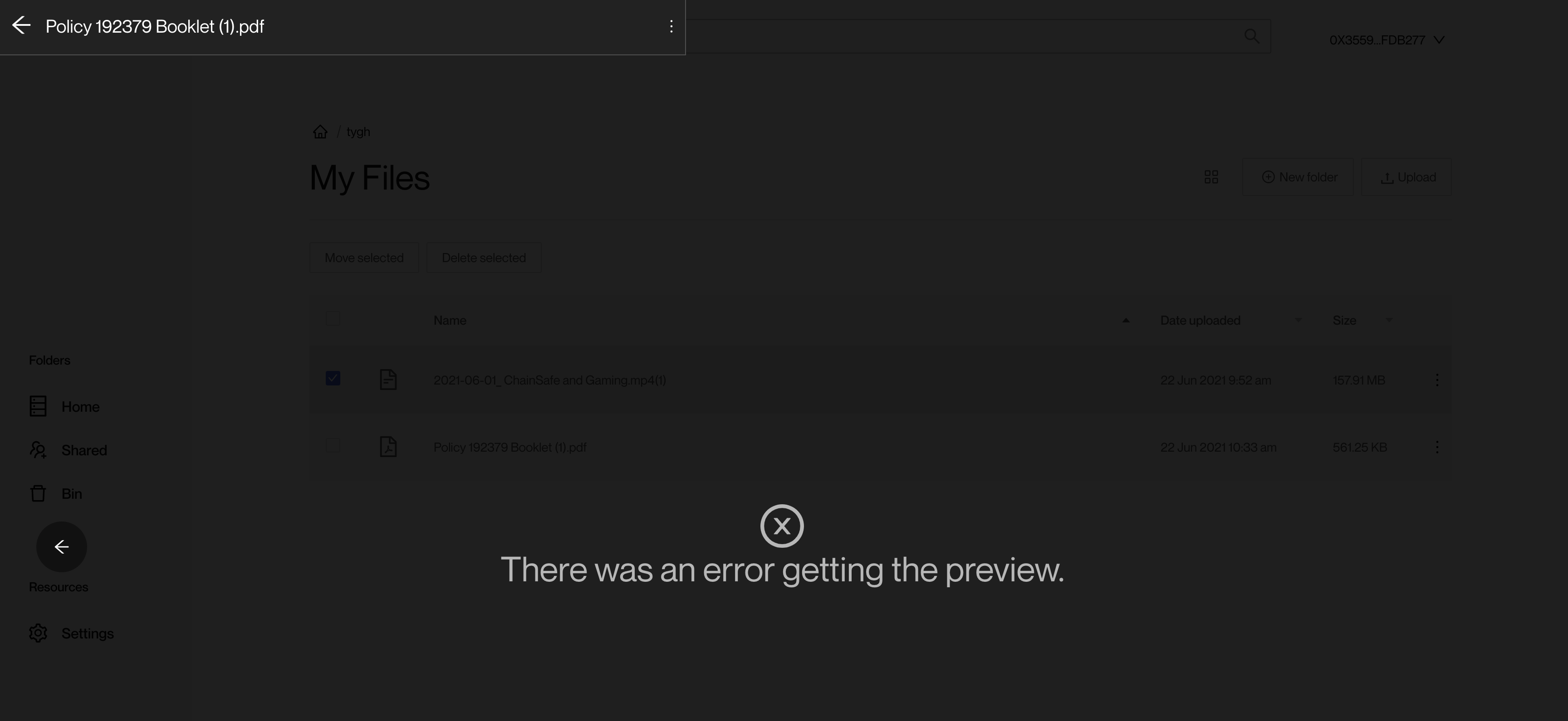 Preview Browser: Error is shown if moving to the next file whilst one ...