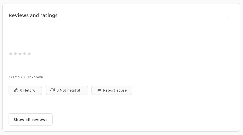 Showing empty review if no reviews exist · Issue #1136 · ubuntu/app ...