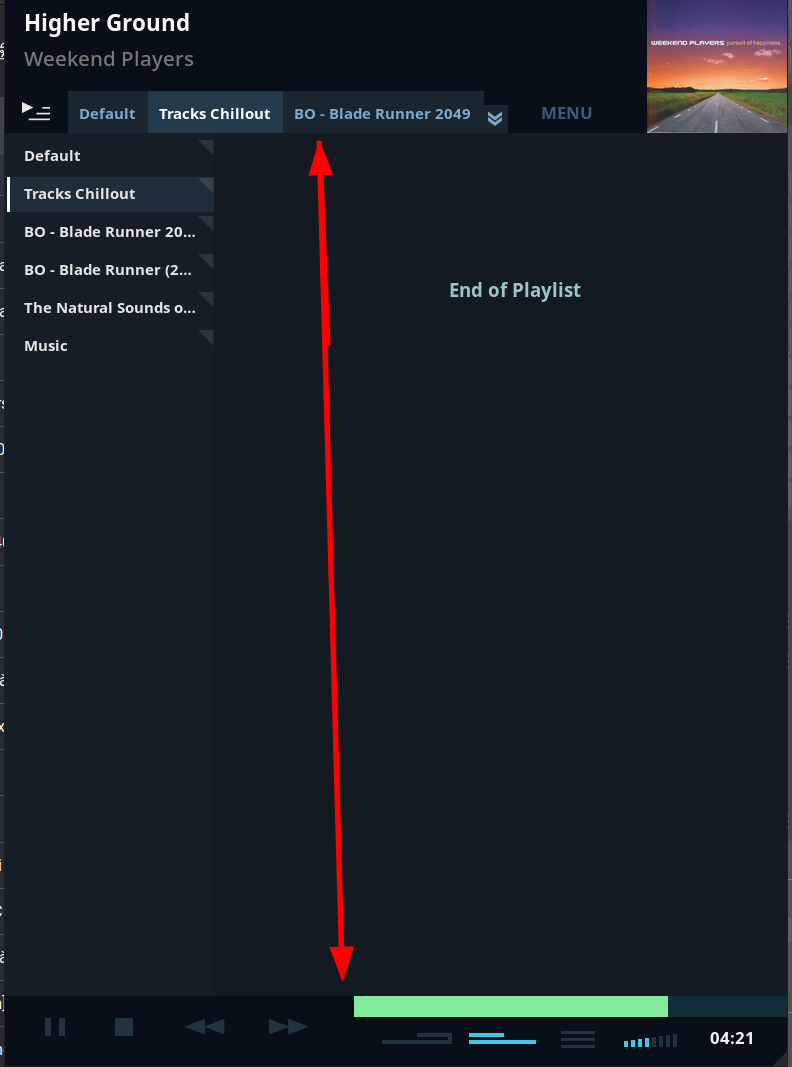 [Bug] Playlist scroll should stop when the last playlist item is on the ...