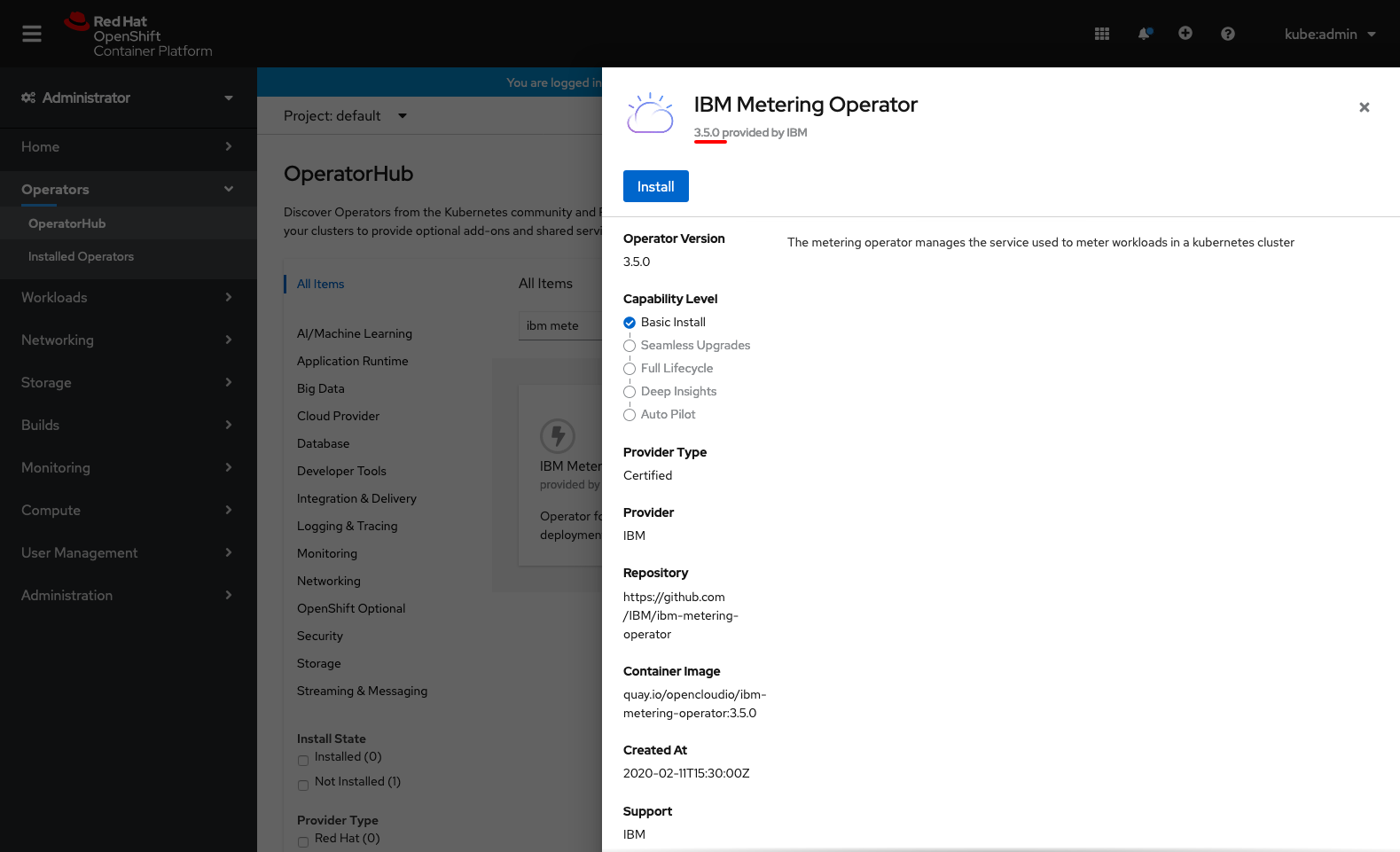 Update embedded Operator · Issue #94 · IBM/ibm-metering-operator · GitHub