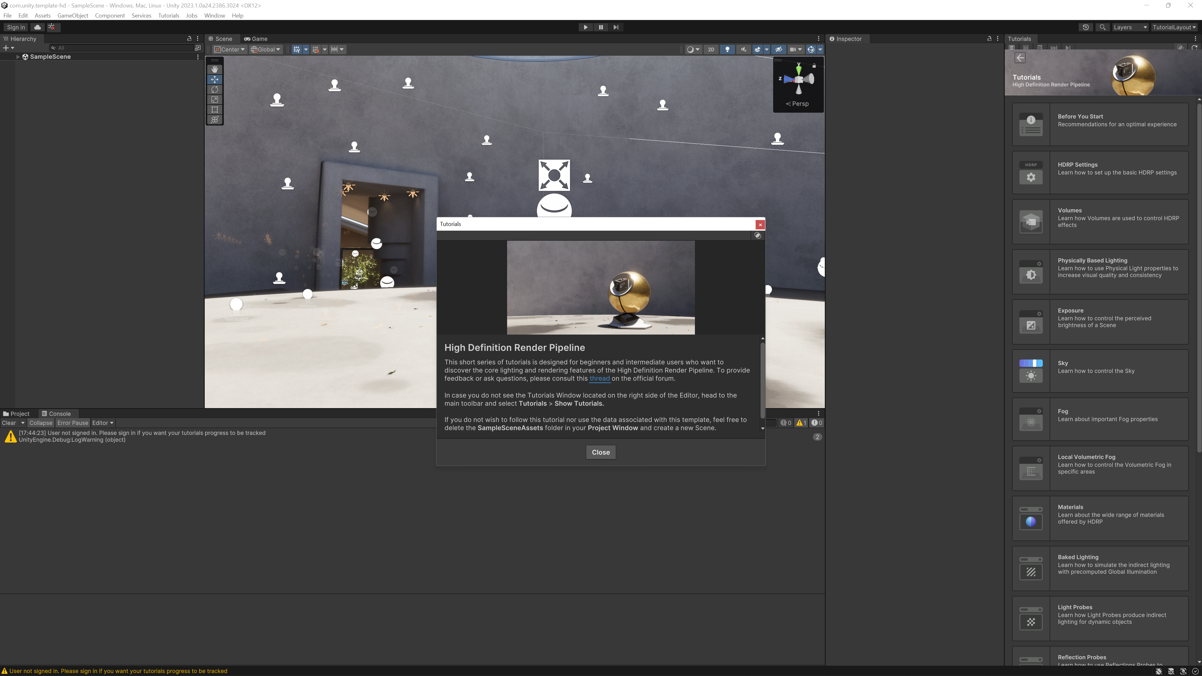 Fixed Layout Warning for HDRP 3D Sample Scene in 2023.1 by pierre-unity ...