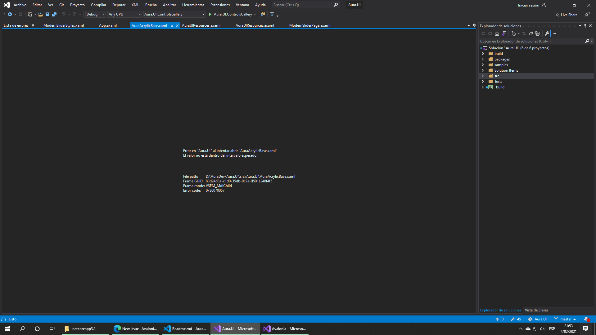  vs extension related open xaml files at vs start causes behaviors