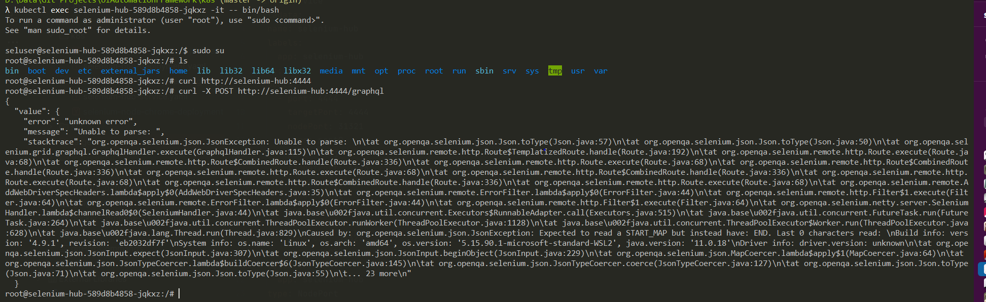 [🐛 Bug] org.openqa.selenium.json.JsonException Expected to read a
