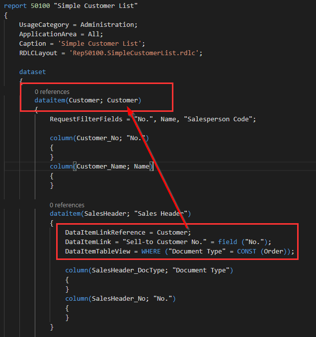 IntelliSense in Report dataset/dataitem · Issue 4529 · microsoft/AL