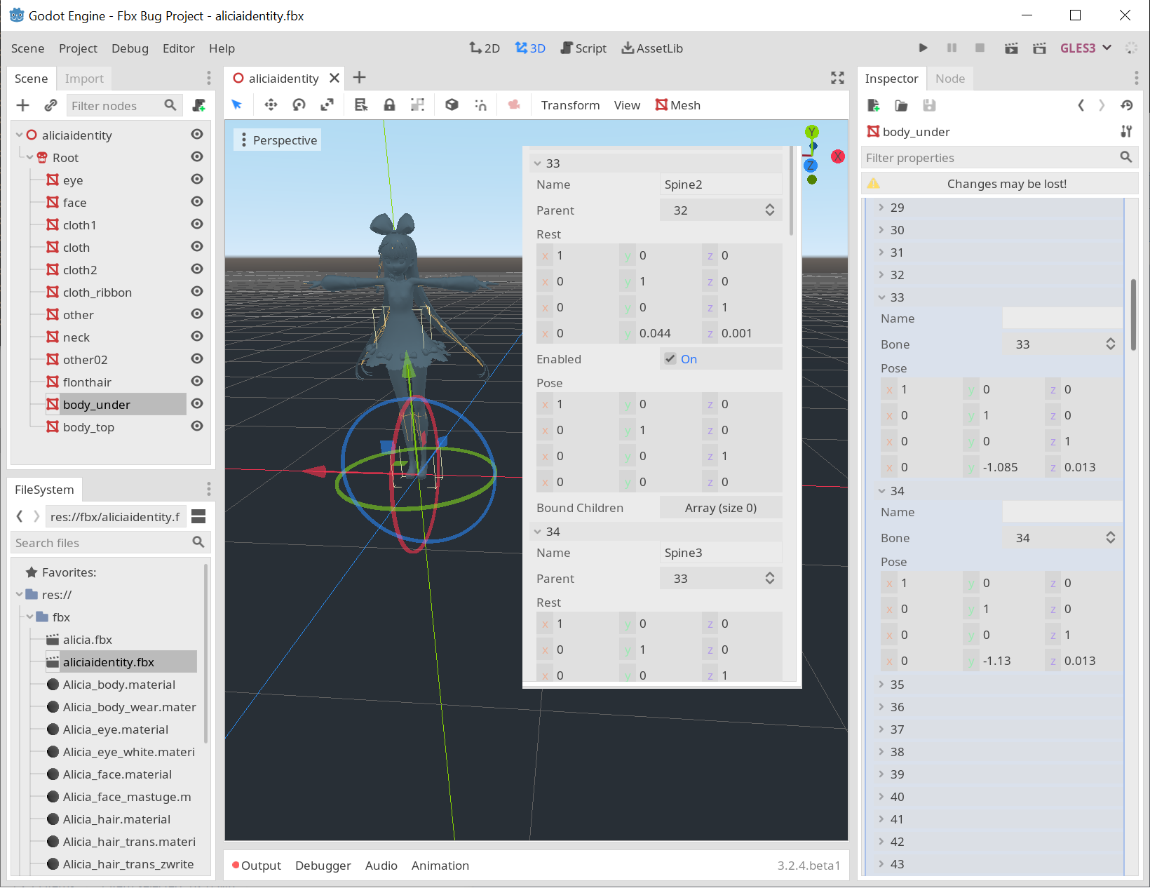 [FBX] Incorrect bind poses in fbx files exported by Blender · Issue