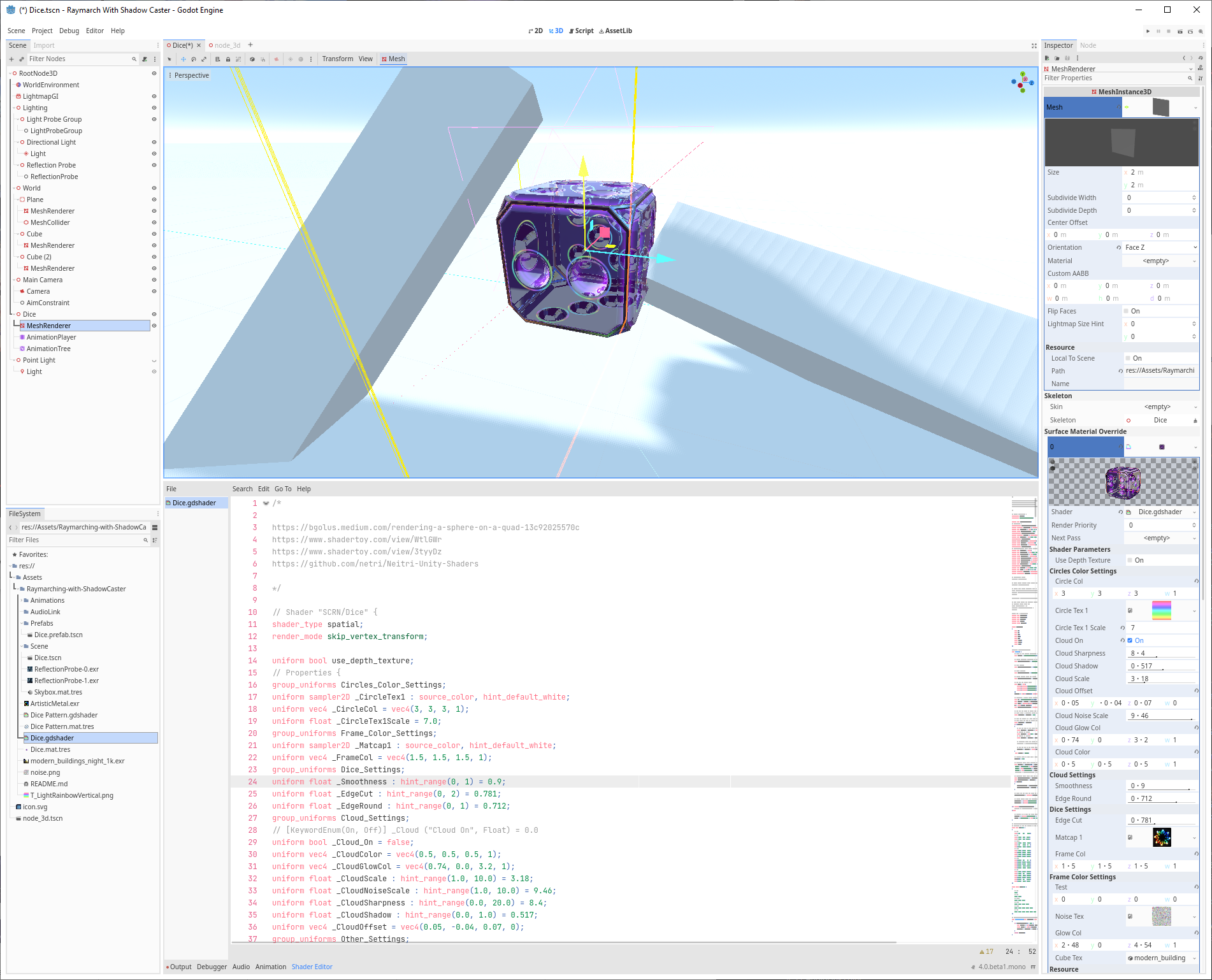 ray-marched dice cube