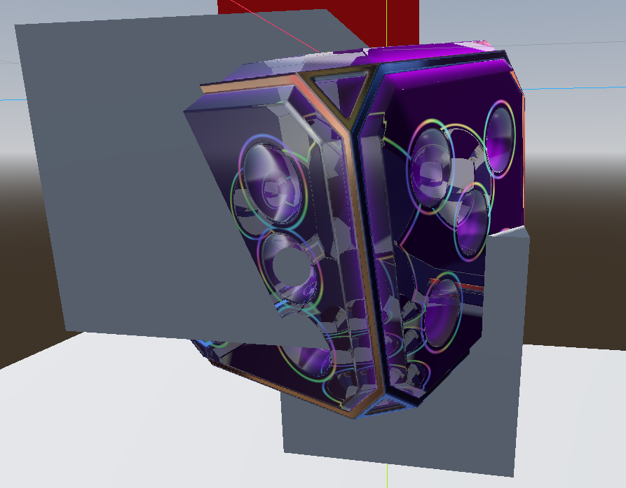 screenshot showing dice clipping into cubes
