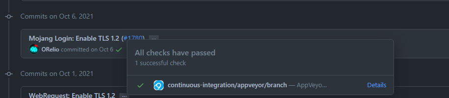 [BUG] No CI check on commit · Issue #1834 · MCCTeam/Minecraft-Console ...