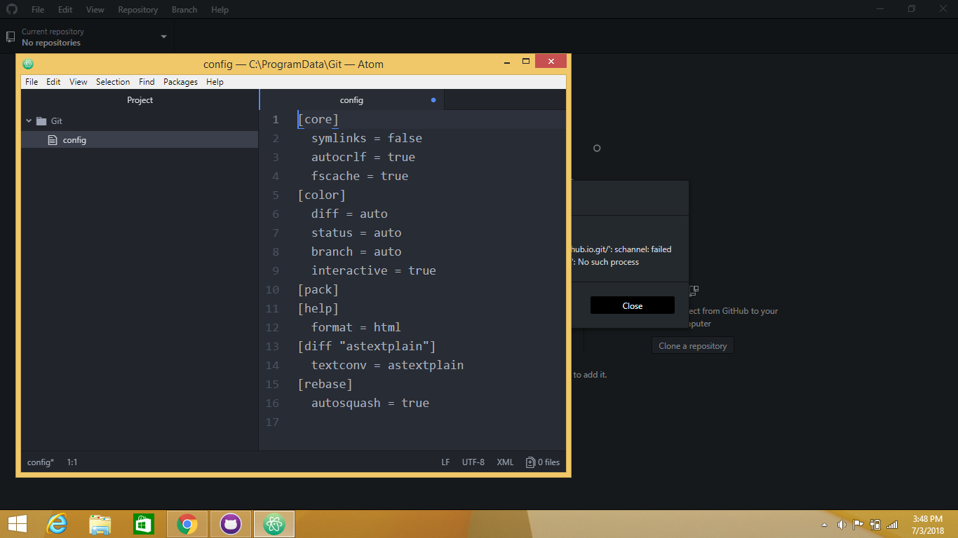 Error message when attempting to clone repository: "failed to open CA ...