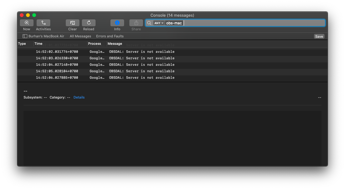 Virtual Camera is started in OBS but the video output is still "OBS