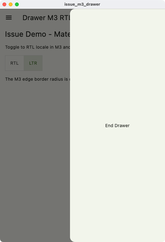 (BUG) Drawer border radius in Material3 in an RTL locale is on the ...