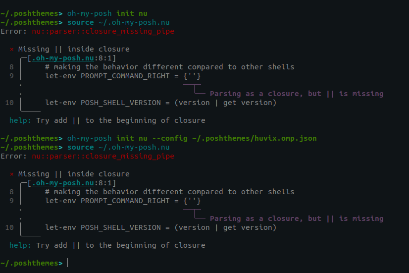 Nushell 0 78 0 Init Script Is Broken Issue 3675 JanDeDobbeleer oh Nushell 0 78 0 init script is broken issue 3675 jandedobbeleer oh