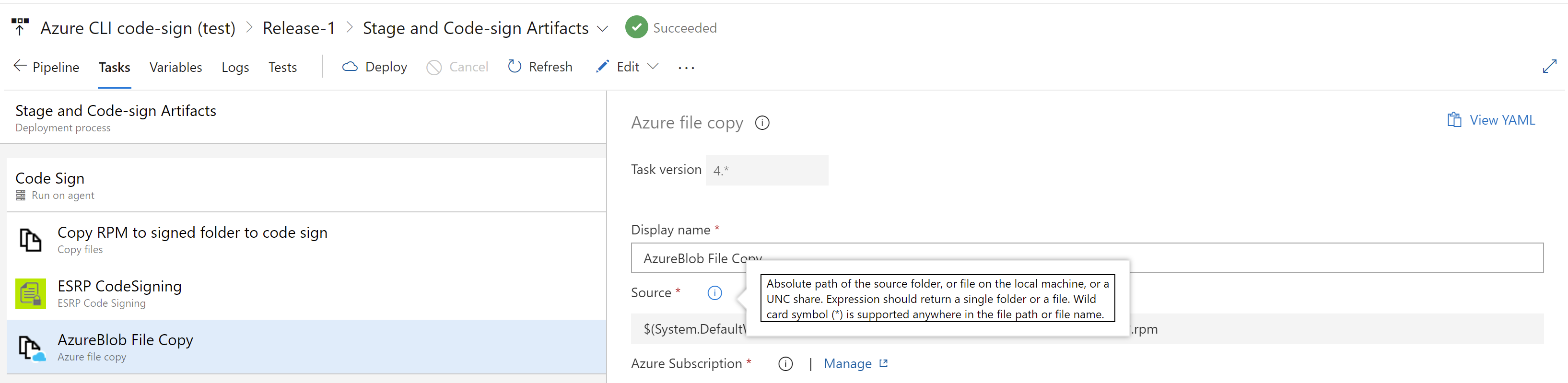 Incorrect doc for wildcard support in Azure File Copy · Issue #15898 ...