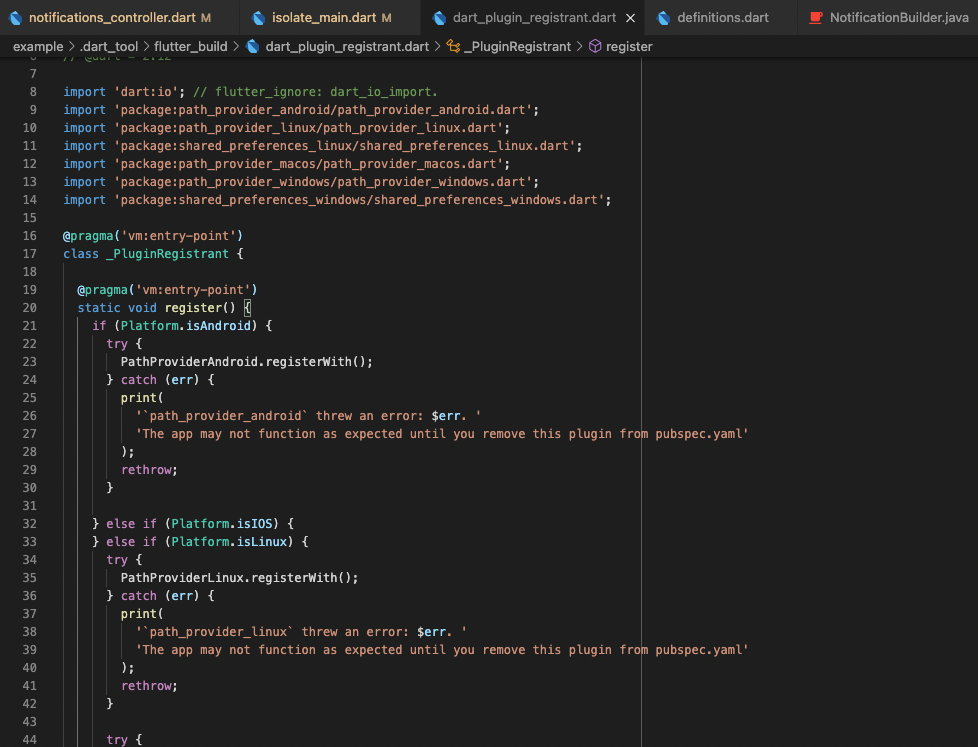 Allow registering individual plugin implementations by name from Dart ...