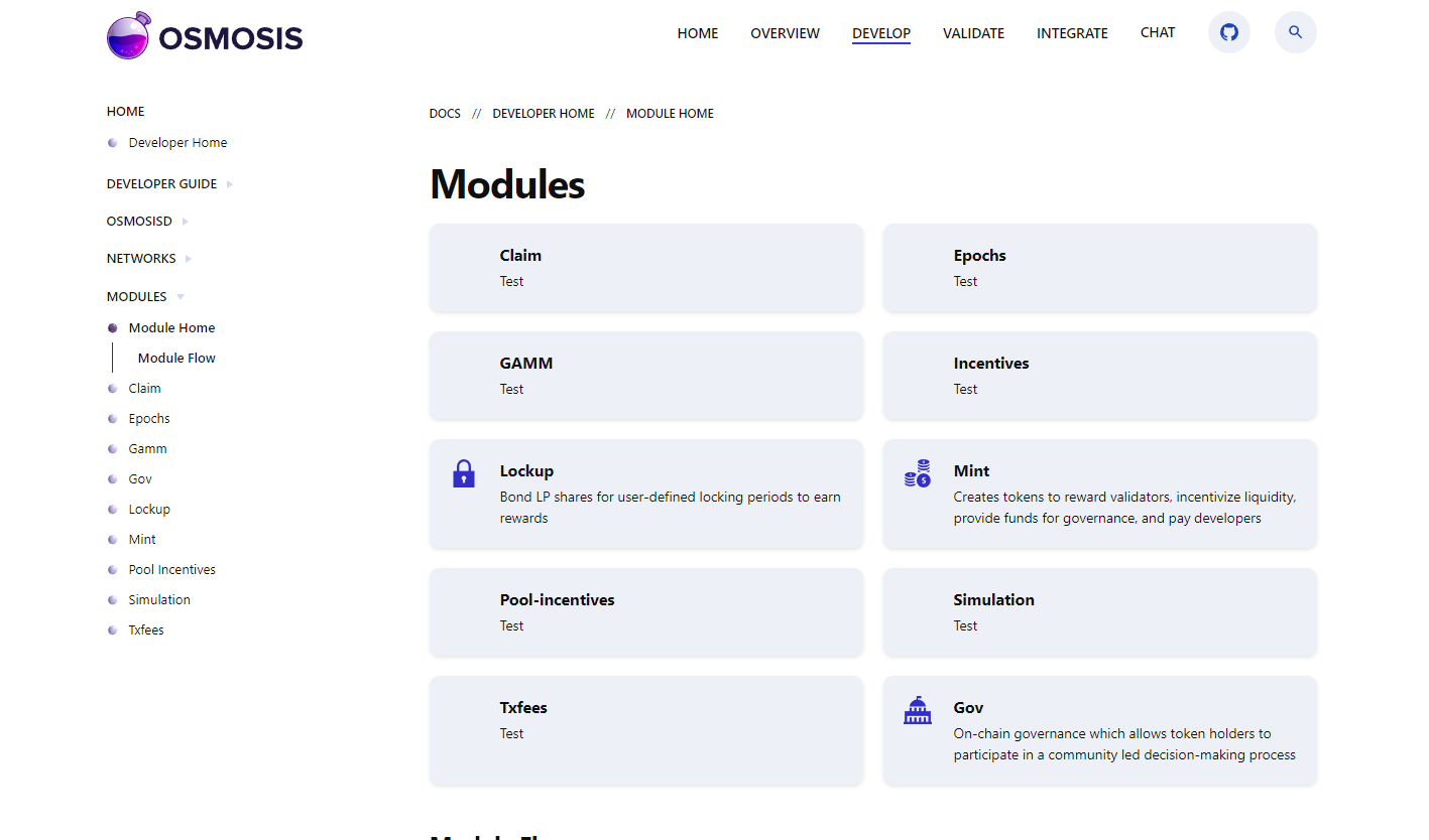Create Documentation for Each Module · Issue 632 · osmosislabs