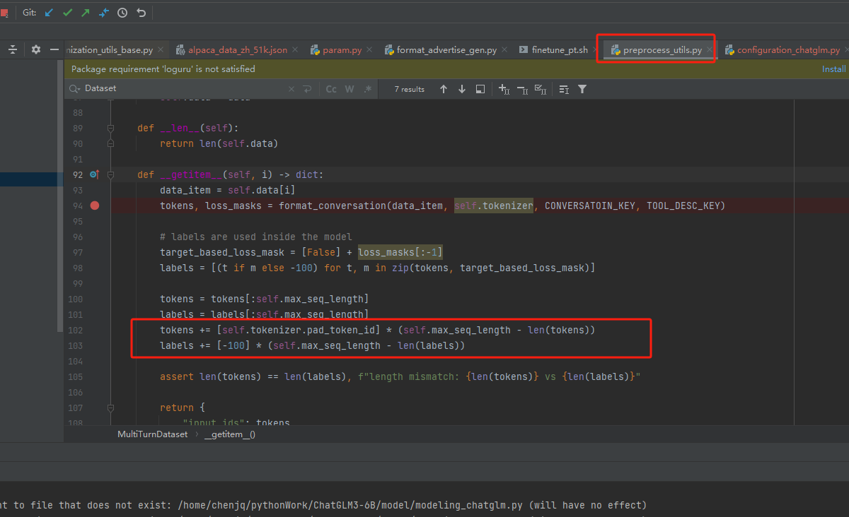 finetune代码问题。 · Issue #184 · THUDM/ChatGLM3 · GitHub