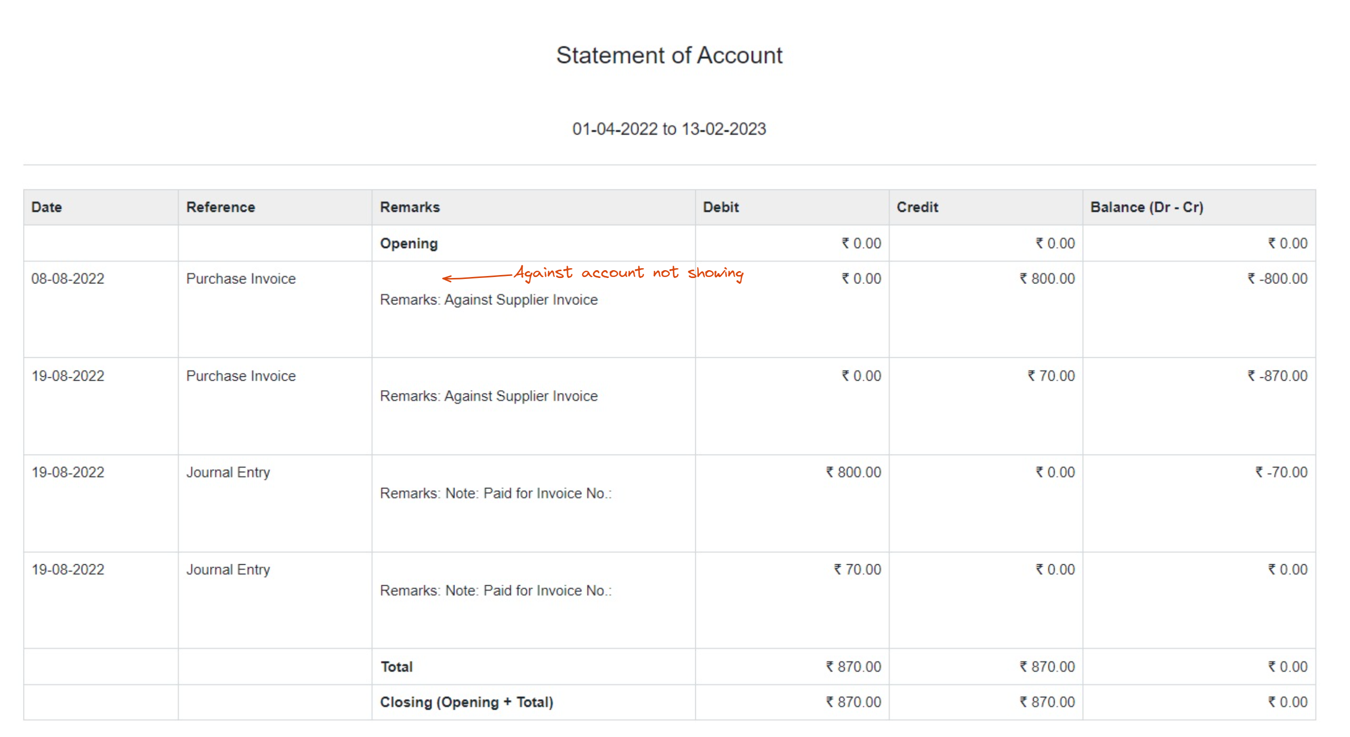 General Ledger PDF not showing "Against" Account · Issue 34035