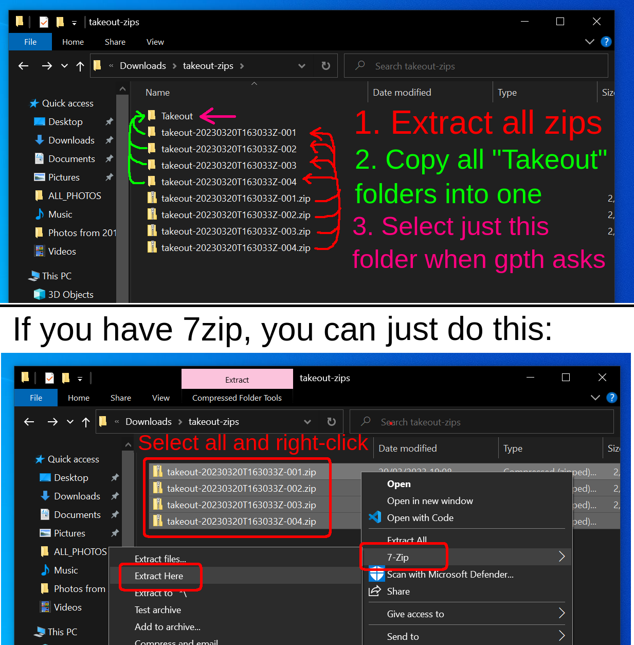 Unzip image tutorial