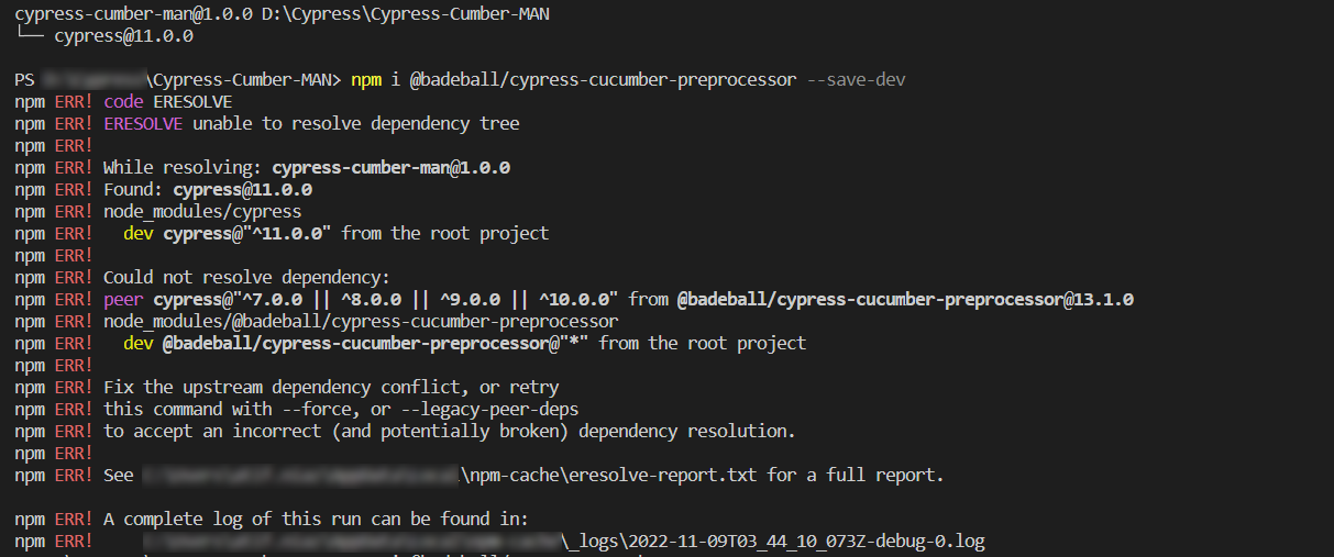 Not working with new Cypress 11.0.0 · Issue 877 · badeball/cypress