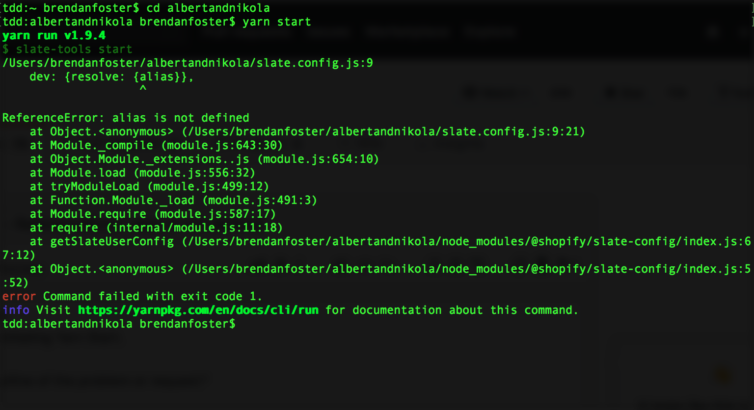 Yarn Start ReferenceError alias is not defined · Issue 764