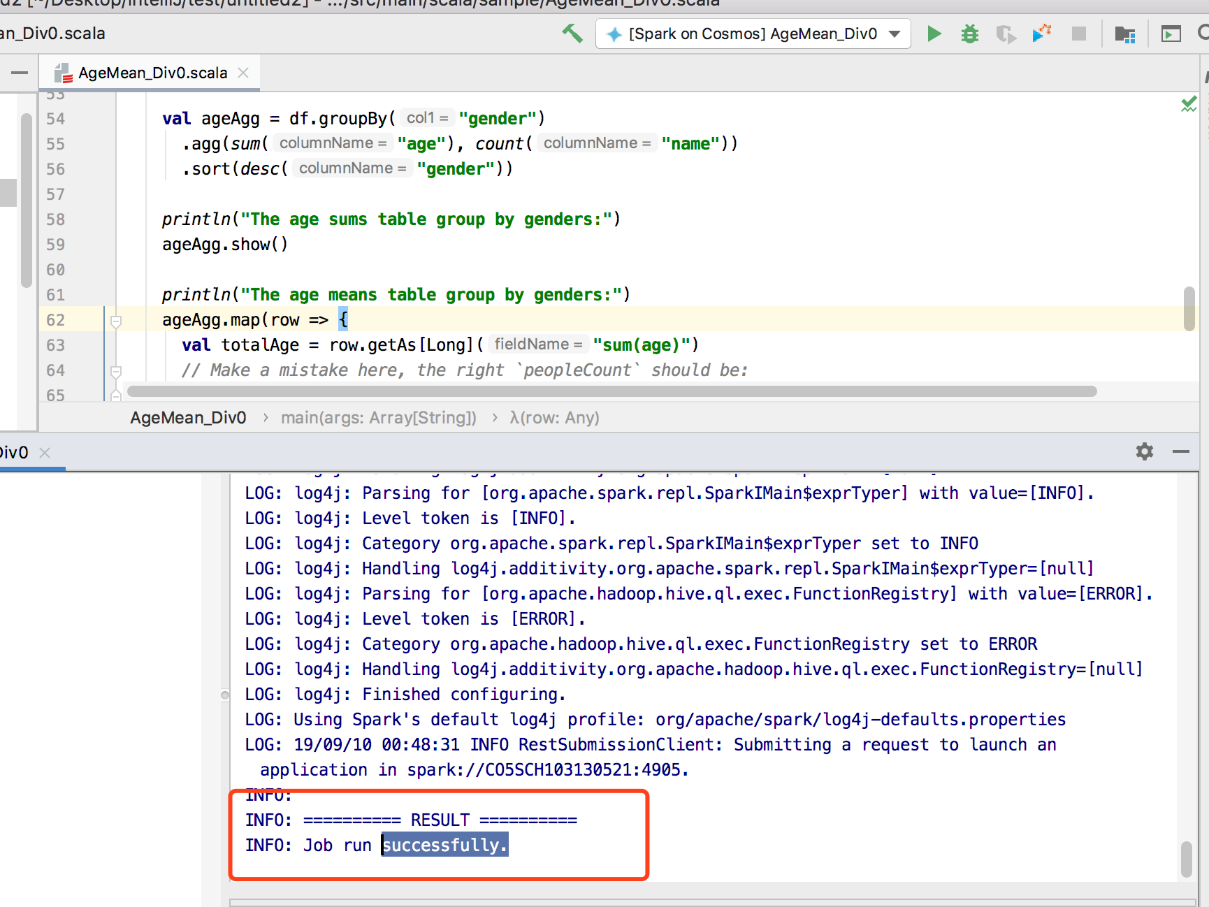 [IntelliJ] Submitting an invalid script, the output window still ...