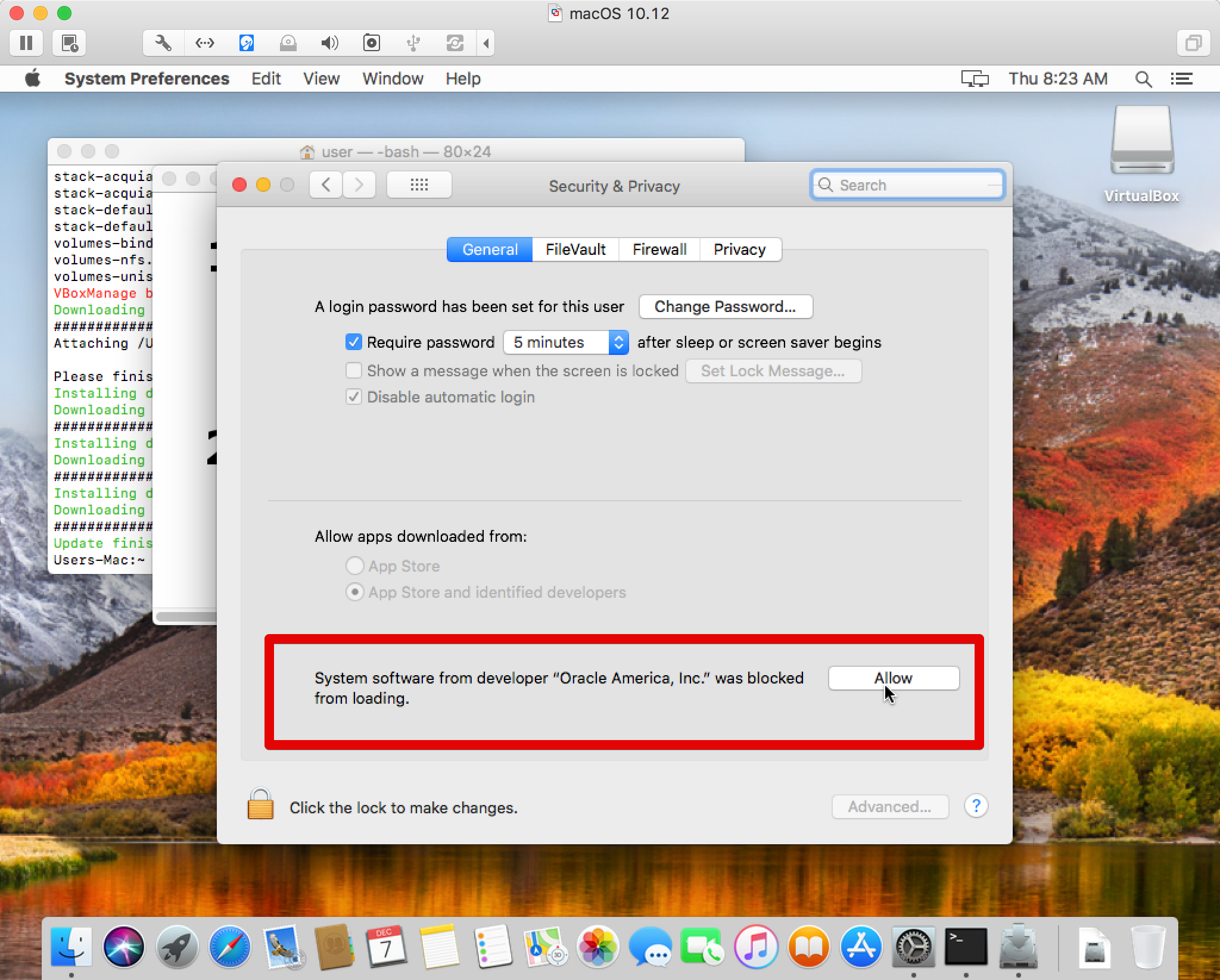 minimum requirements for mac os on virtualbox