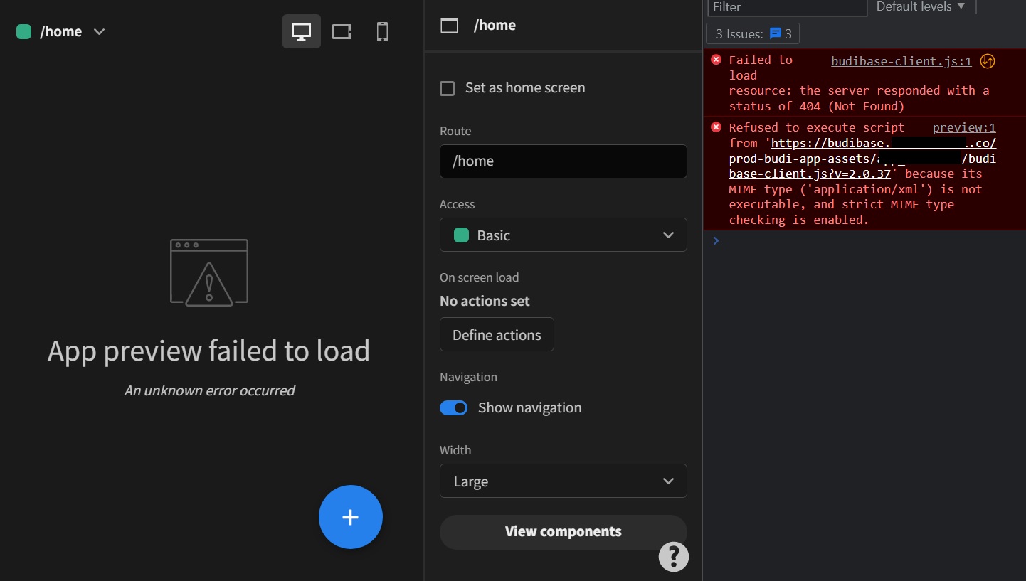 App preview failed to load after change version 2.0.37 · Issue #8387 ...
