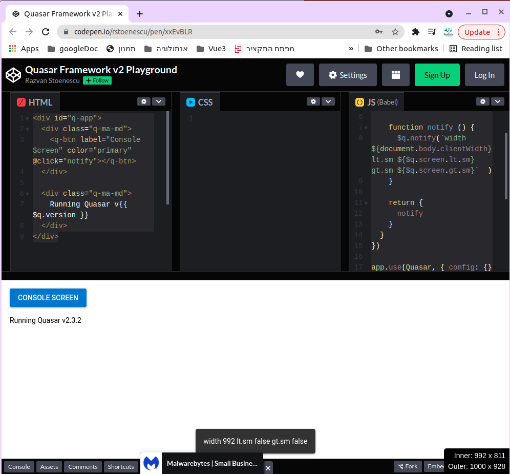 $q.screen gt and lt seems wrong · Issue #11406 · quasarframework/quasar ...
