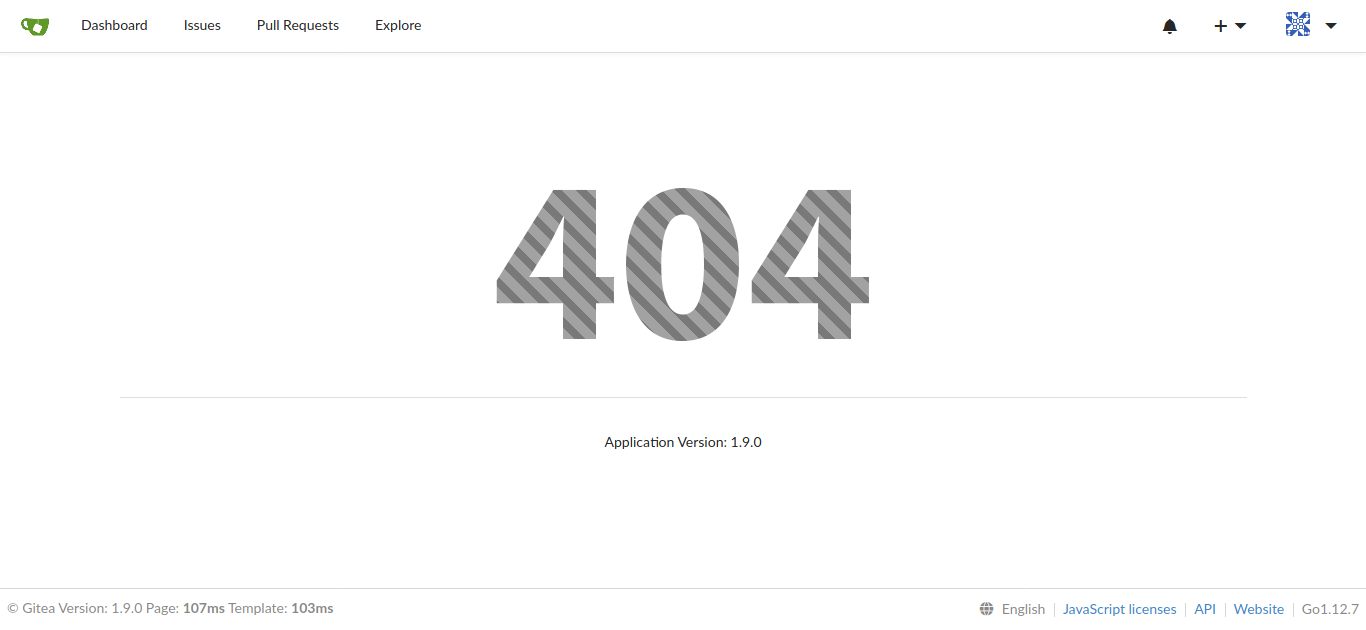 404 on Gitea