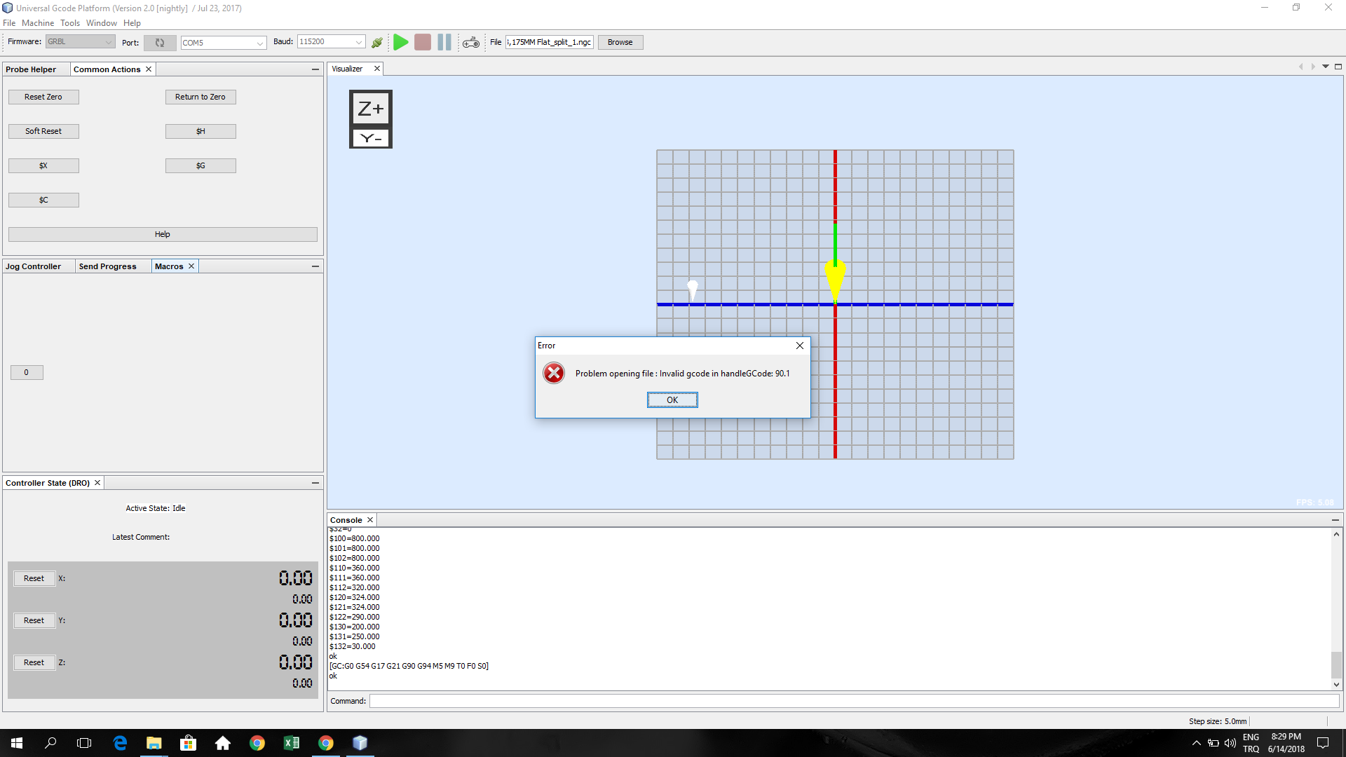 Problem opening file: Invalid gcode in handlegCode:90.1 · Issue #1059 ...