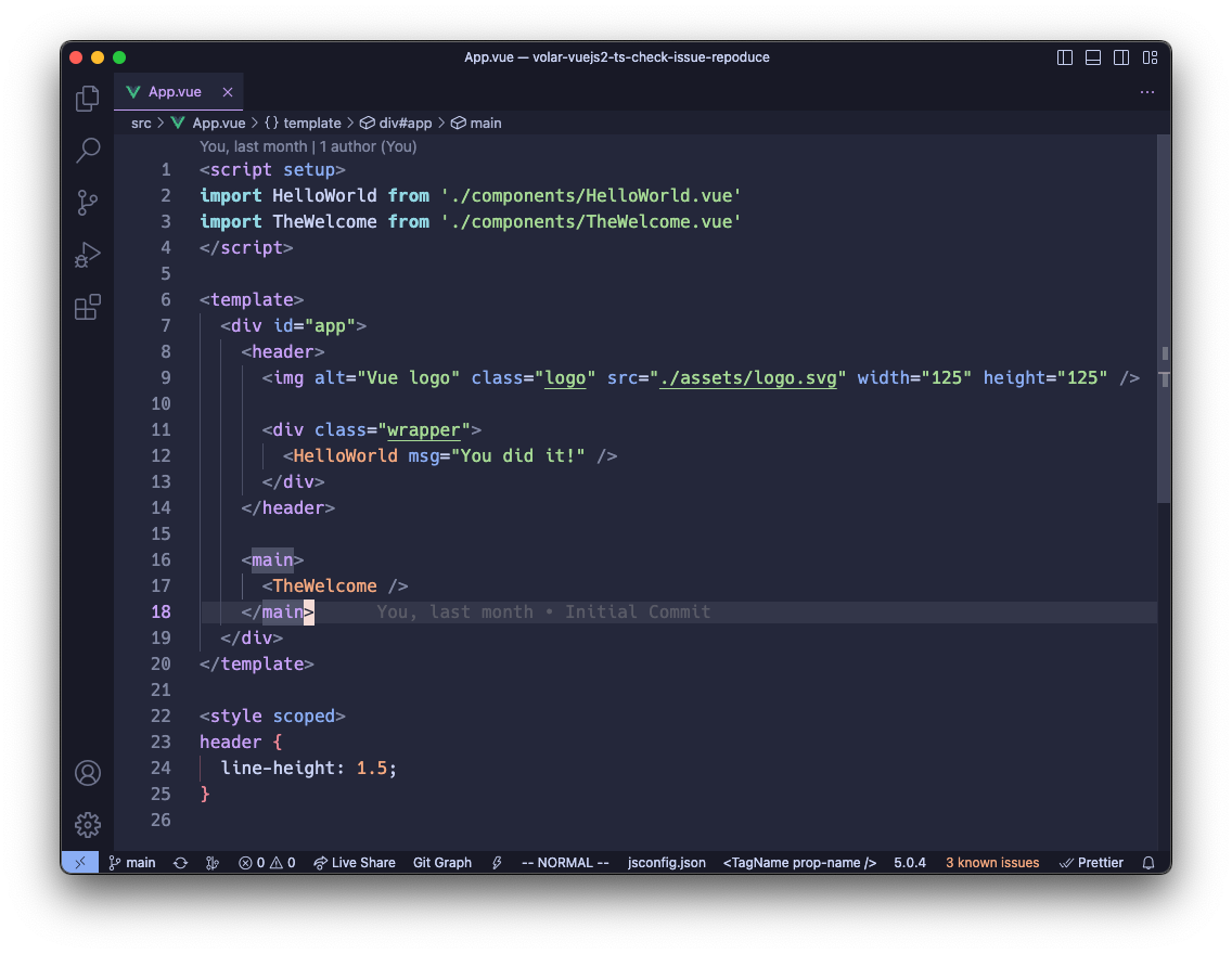 Visual studio code insiders component syntax not working issue