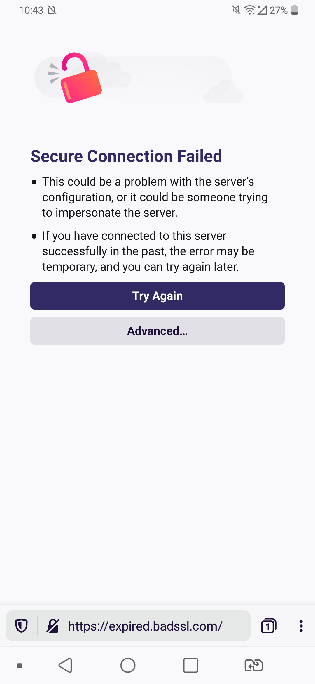 Allow users to bypass certificate error pages in Fenix