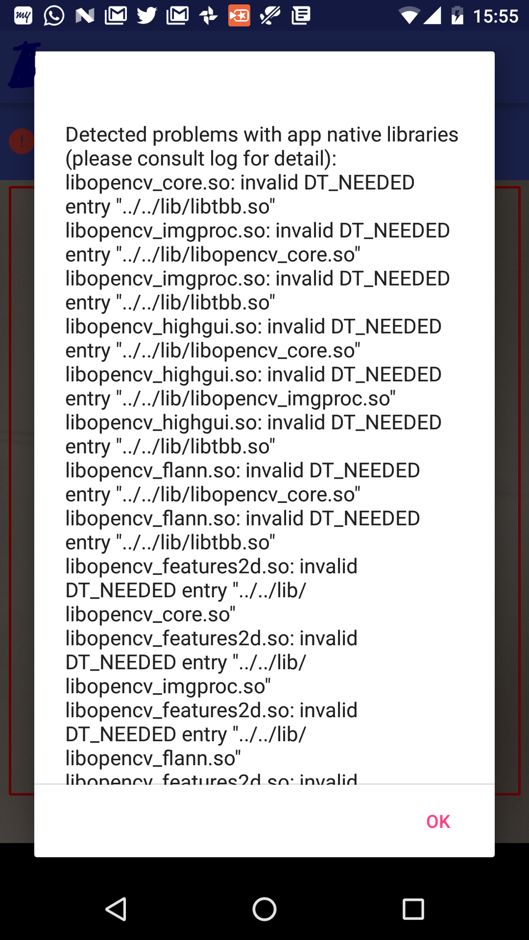 Detected problems with app native libraries. · Issue #3 · ayuso2013 ...