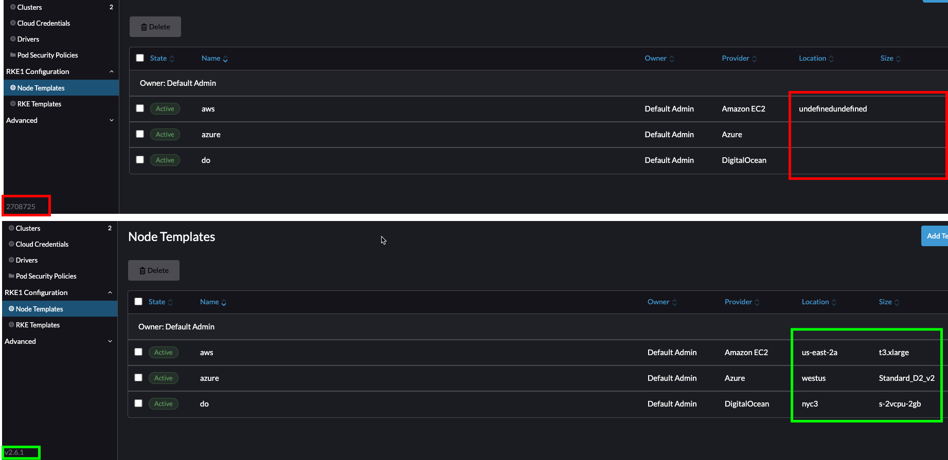 Sample Rancher Api View Node Templates | Location and Size info is not present on UI (API call ...