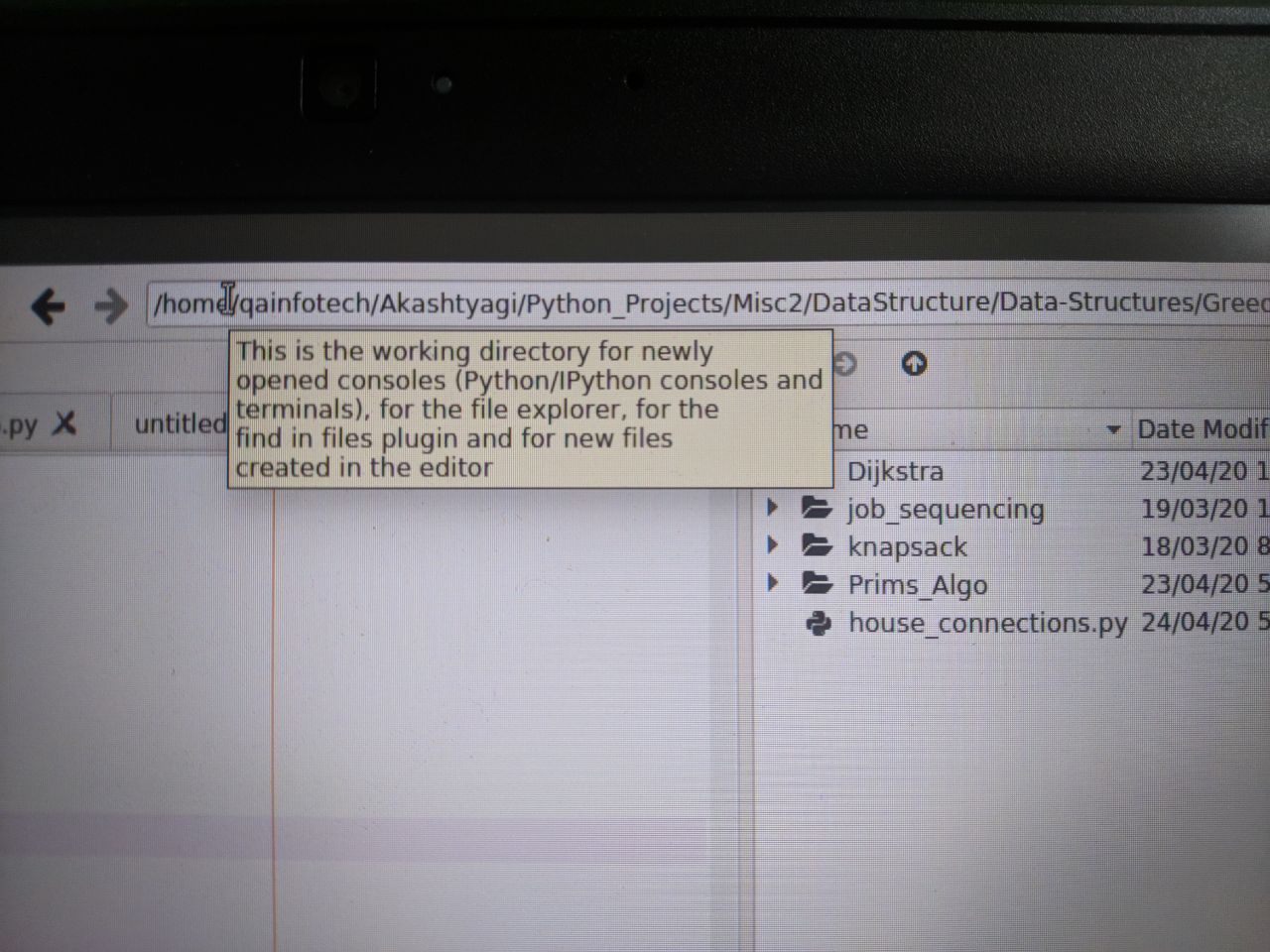 Set editor working directory to be the same as the console working
