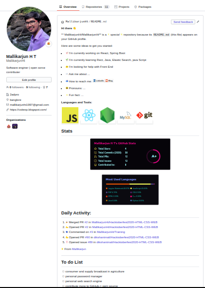 GitHub profile of {{ name }}