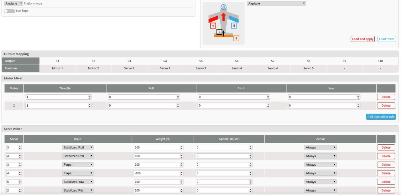 Displayed output mapping is wrong when the logical servo outputs in