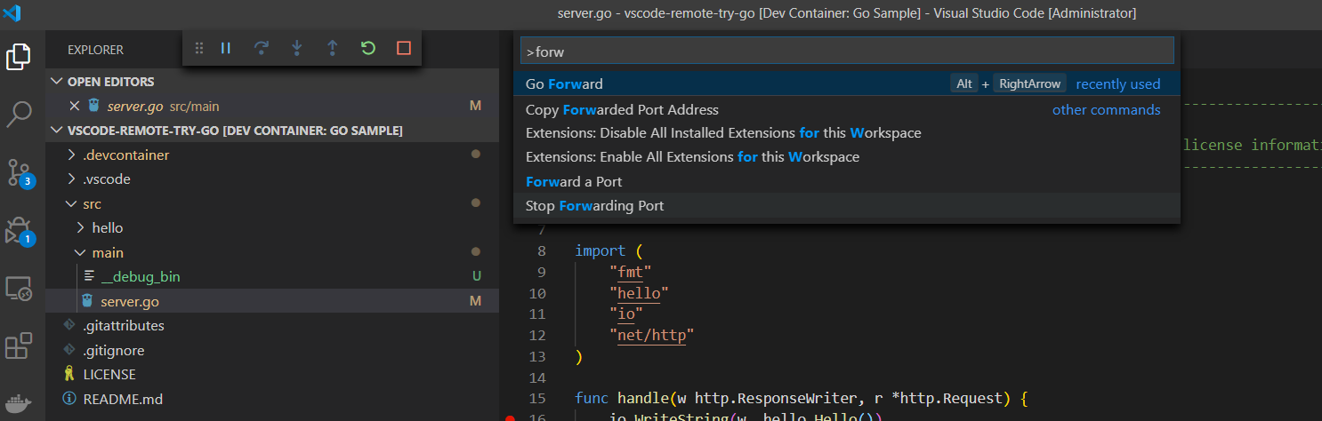 Missing Remote-Containers: Forward Port from Container · Issue #2396 ...