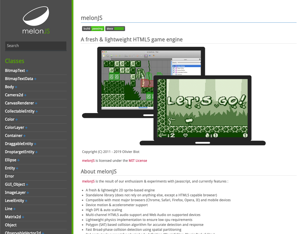 Add search feature in the documentation · Issue 940 · melonjs/melonJS