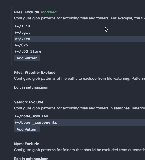 Exclude Control: Clicking on option doesn't focus on setting item ...