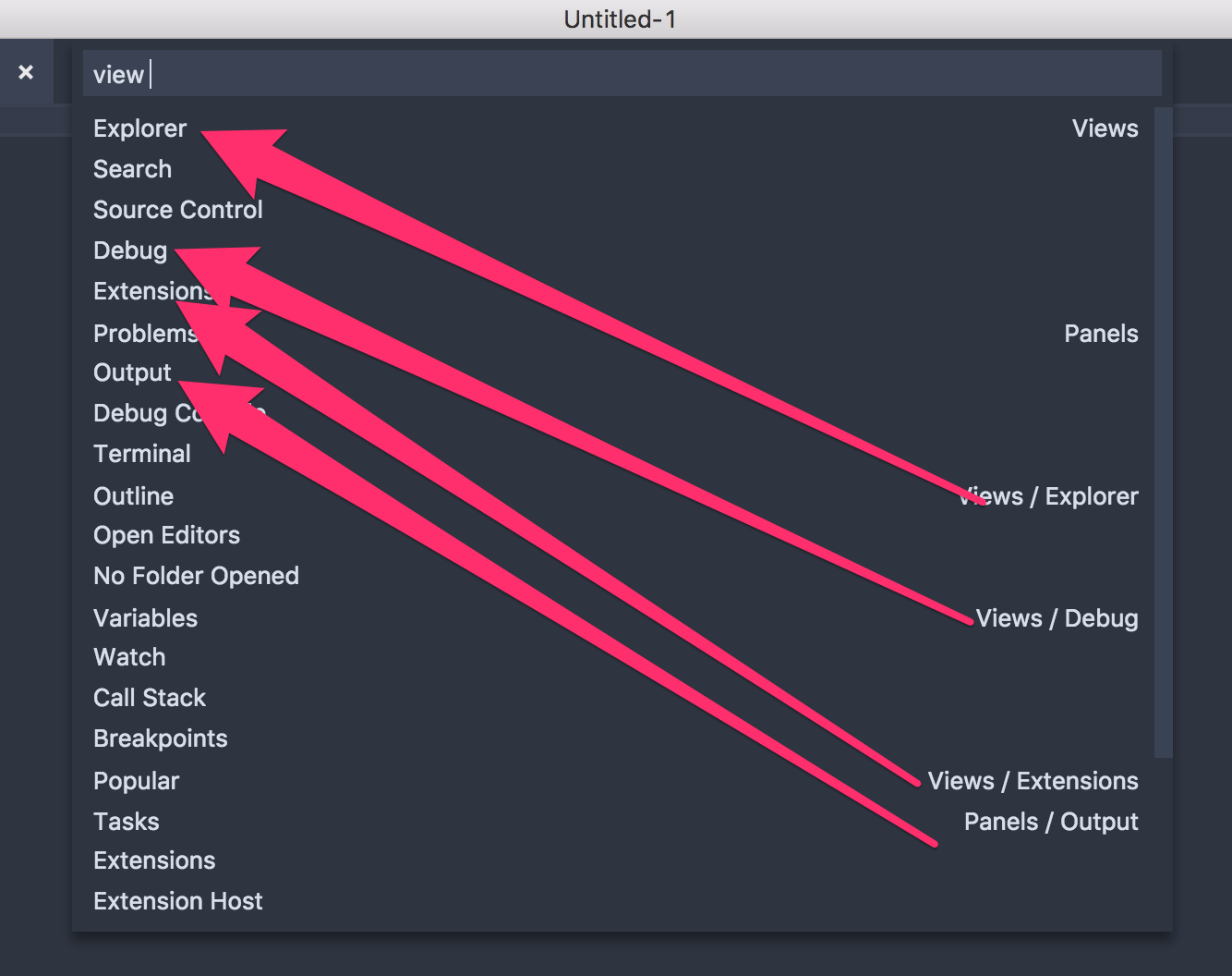 Give better structure to `view` · Issue #58555 · microsoft/vscode · GitHub
