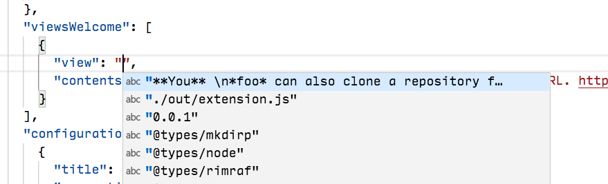 Debug start view: No completion or documentation for valid `view ...