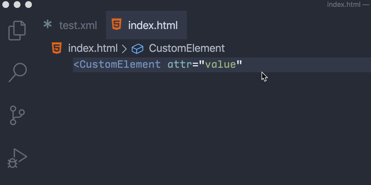 XML closing tag cursor always goes to the end · Issue