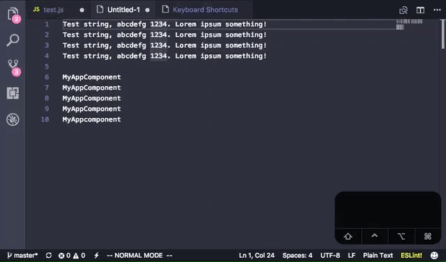 Selecting left while in visual multi cursor mode causes jumping cursors ...