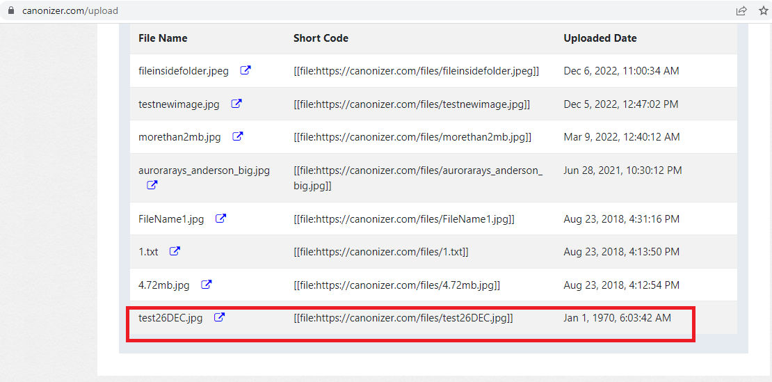 Canonizer 2.0 Live: The uploaded date is incorrectly displayed. · Issue ...