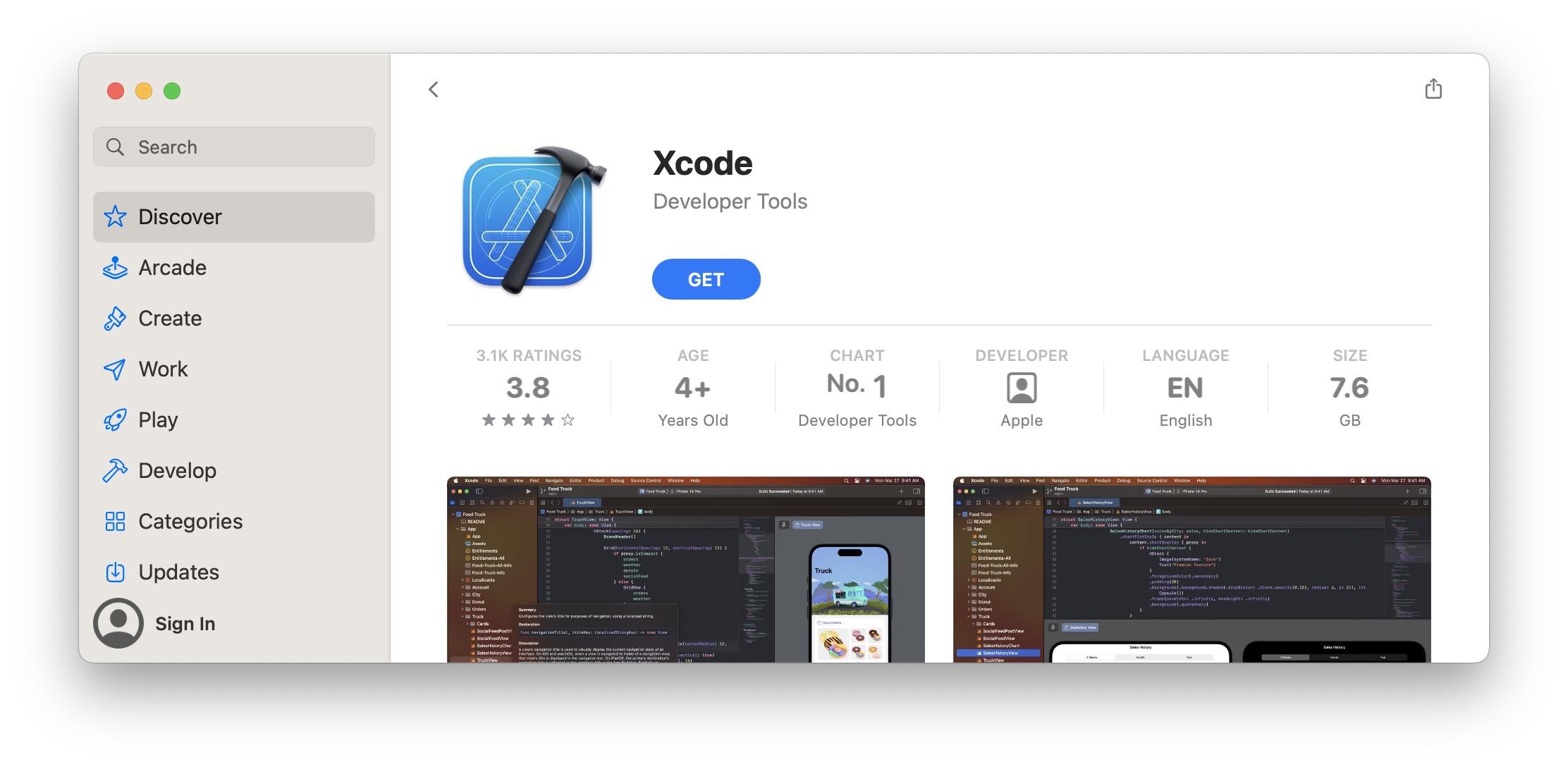 Xcode on the Mac App Store