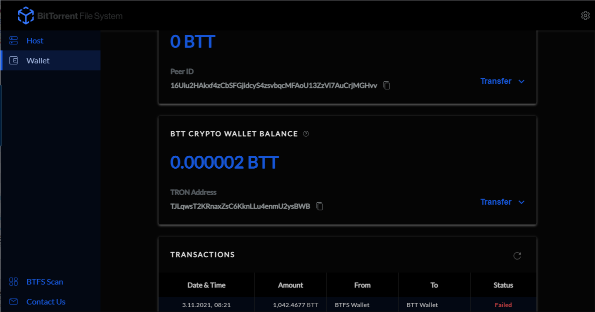 Withdraw BTT from BTFS Failed... · Issue #1171 · TRON-US/go-btfs · GitHub