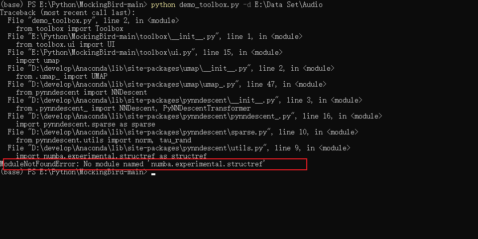 运行报错 · Issue #146 · babysor/MockingBird · GitHub